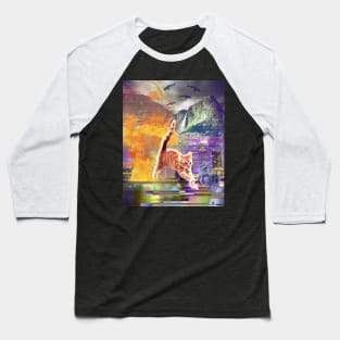 vaporwave cat Baseball T-Shirt